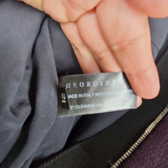 Georgine The Jane Trench Dress Deep Purple Sz 12 - Picture 13 of 15